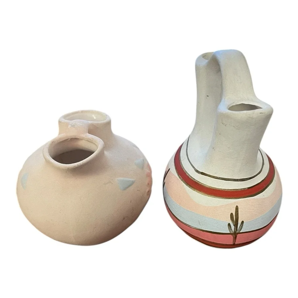 Vintage‎ Art Pottery Hand Thrown Hand Painted Bud Vase Southwestern Style 5